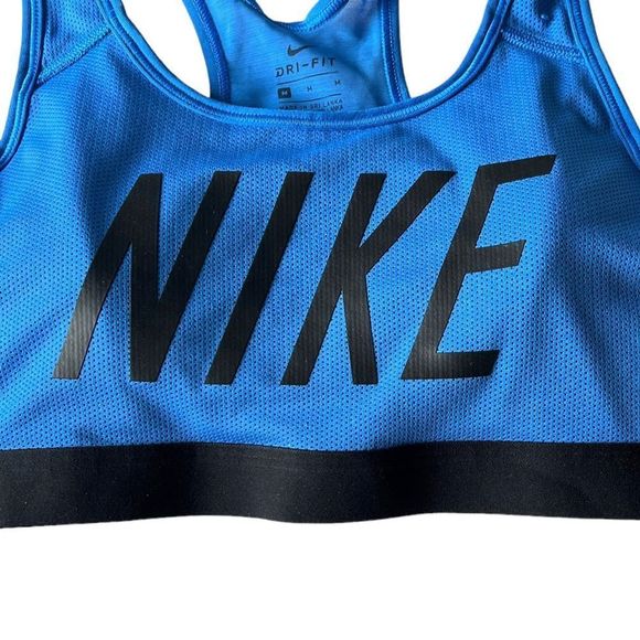 NIKE Women’s DRI-FIT Padded Medium Support Sports Bra, Blue 928983-100, Medium - Picture 5 of 10